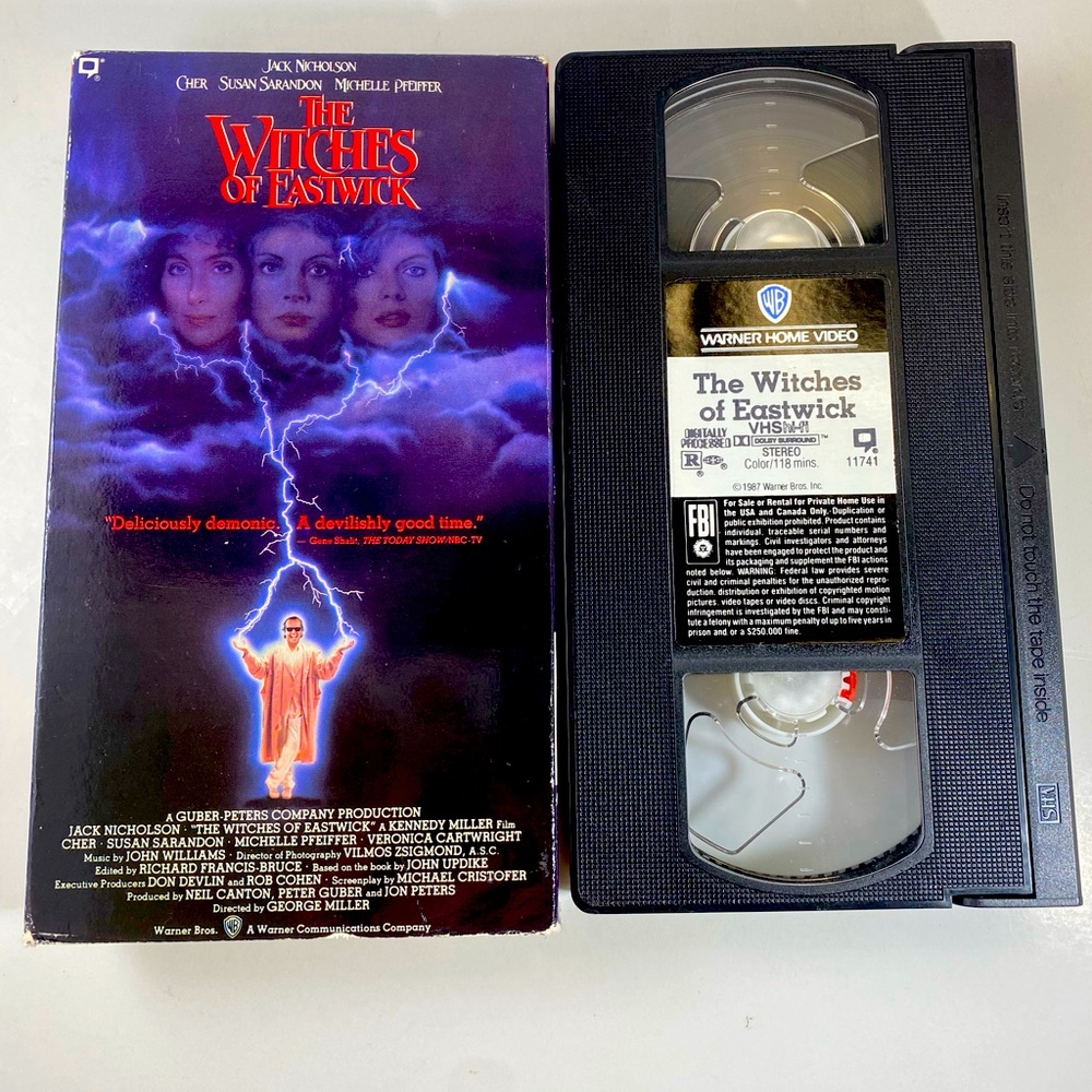 🍄 The Witches of Eastwick (VHS, 1993) Jack Nicholson Cher Comedy Movie Girls